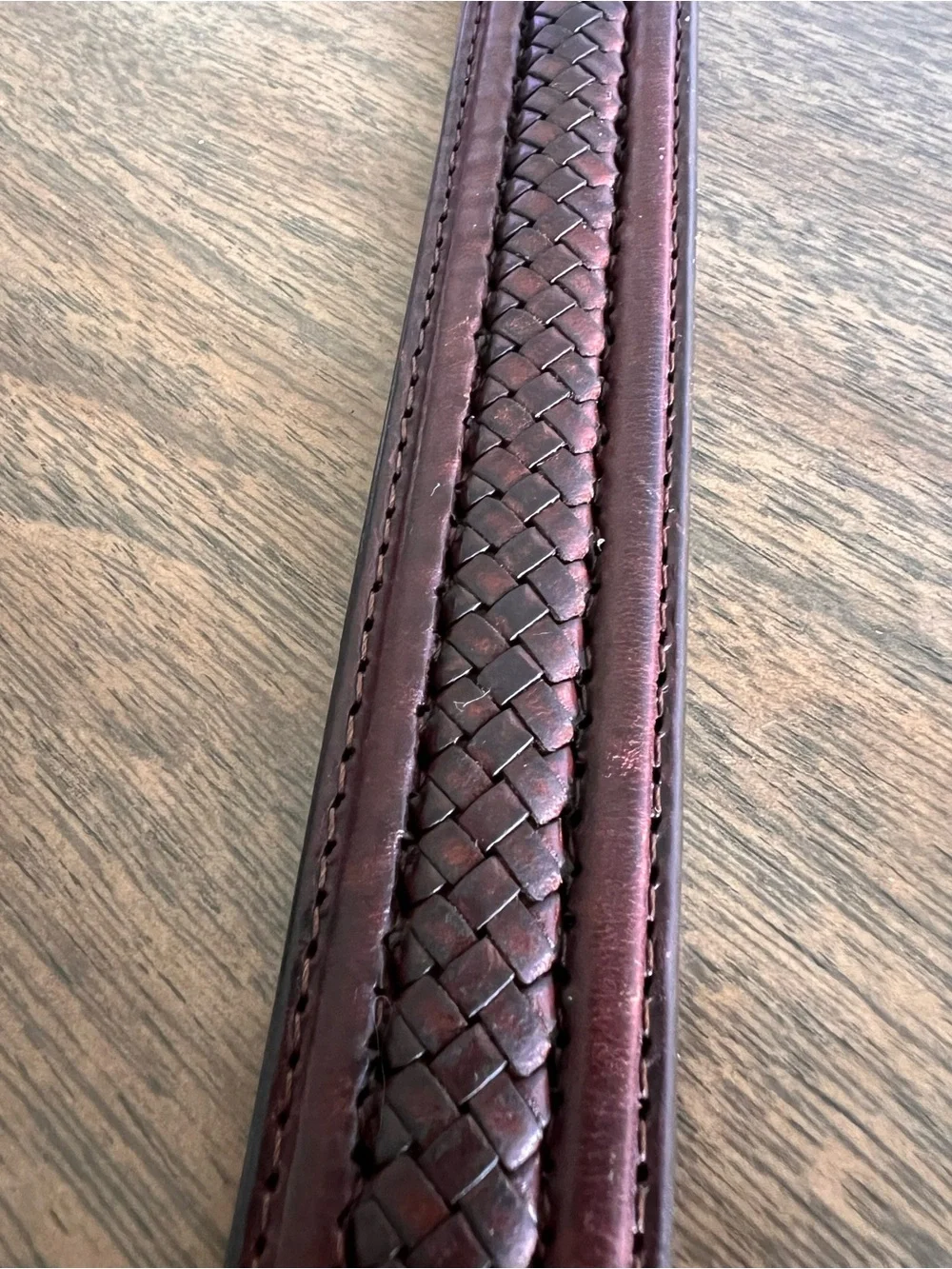 Vintage Tony Lama 7317L Ranger Style Braided Brown Western Leather Belt Men's 38
